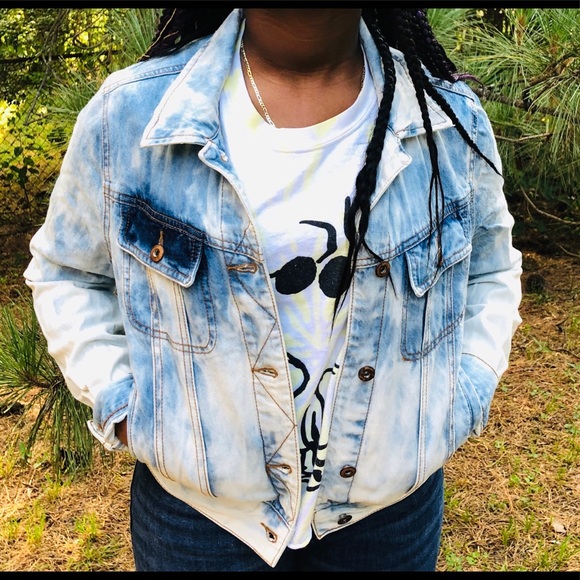Blue Acid-Washed Denim Jacket - Picture 2 of 4